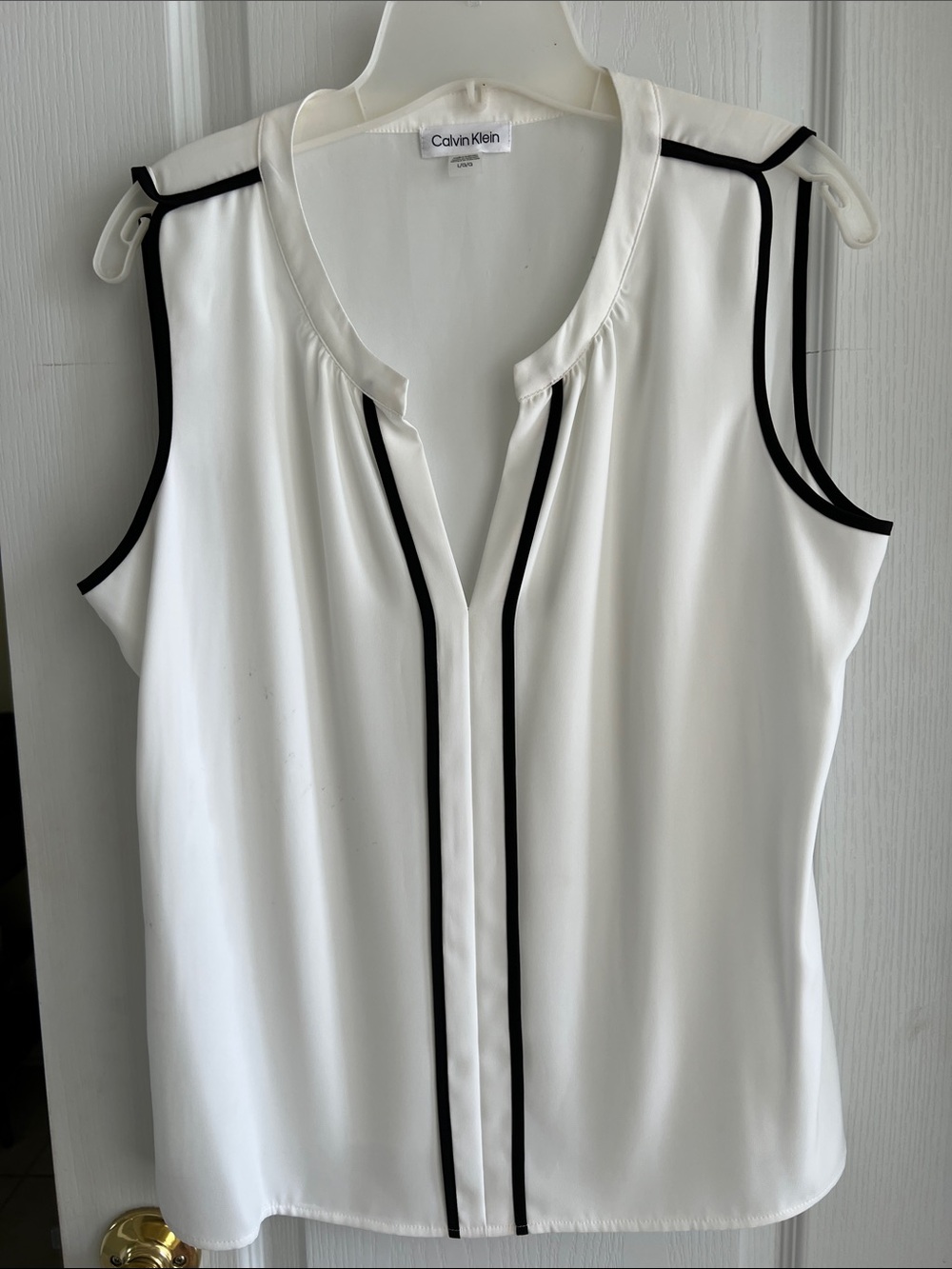 Calvin Klein White Sleeveless top